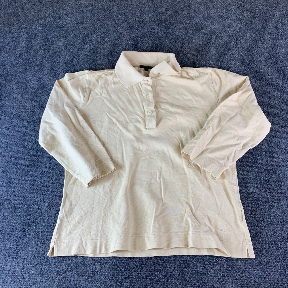 Bogner Polo Shirt Mens 36 Beige Cotton Stretch Long Sleeve Golf Performance